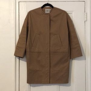 ASOS collarless trench coat